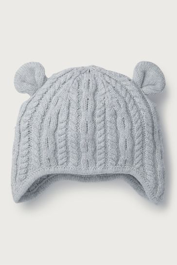 Buy The White Company Baby Bear Grey Knitted Hat from the Next UK online shop