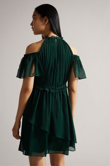 Ted Baker Green Poppio Rope Detail Mini Dress