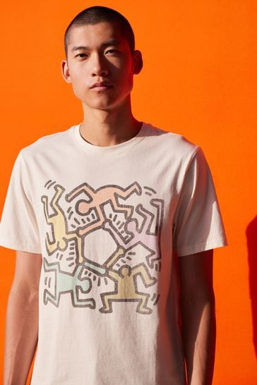Keith Haring Ecru Cream Artist License T-Shirt