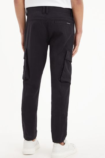 Calvin Klein Jeans Black Skinny Washed Cargo Trousers