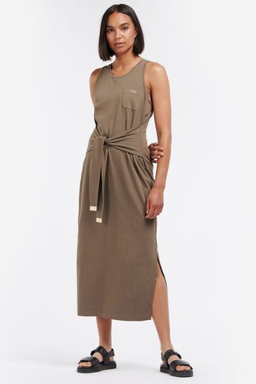Barbour® International Morgan Sleeveless Belted Midi Dress