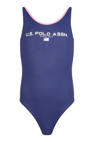 U.S. Polo Assn. Blue Sport Logo Swimsuit