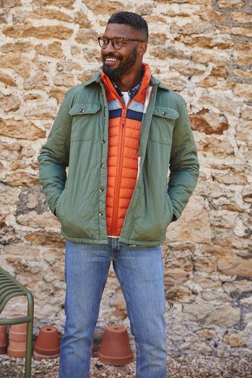 Buy Fat Face Green Burgh Quilted Overshirt from Next Poland