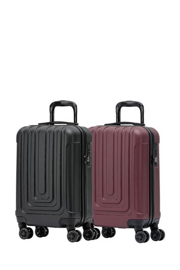 Flight Knight Easy Jet Hard Shell Cabin Carry On Case Suitcase 55x35x20cm Set Of 2