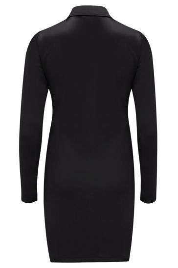 Buy Pour Moi Black Bodycon Slim Fit Shirt Dress from the Next UK online shop