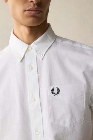 Fred perry short hotsell sleeve oxford shirt black