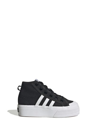 Black white shop high top adidas