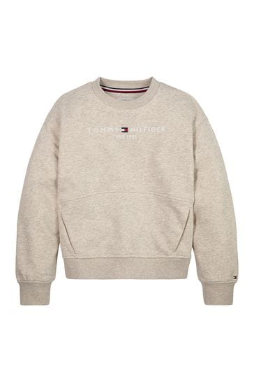 Tommy Hilfiger White Essential Crew Neck Jumper