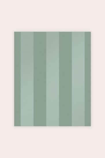 Laura Ashley Green Lille Pearlescent Stripe Wallpaper Sample Wallpaper