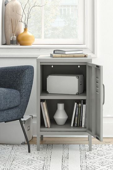 Dorel Home Taupe Europe Bradford Metal Locker End Table