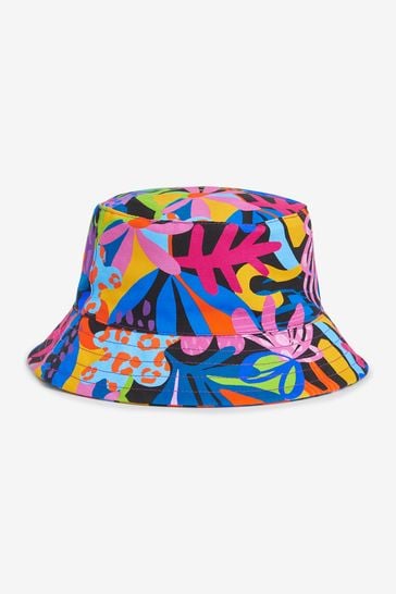 Navy/Pink Printed Bucket Hat (3mths-16yrs)