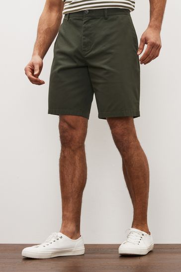Buy Dark Green Slim Stretch Chino Shorts from Next Denmark