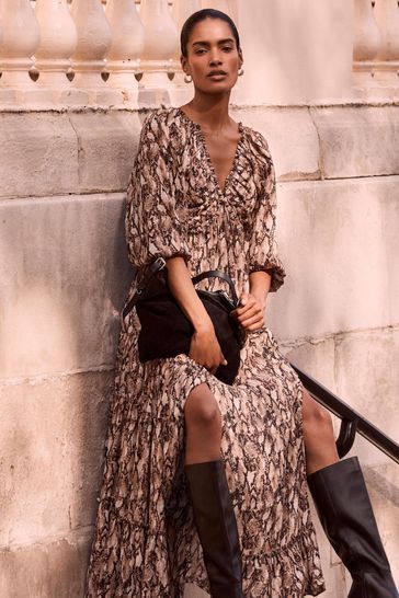 Buy Mint Velvet Cream Snake Print Maxi Dress from Next Netherlands