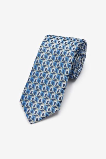 Blue/Green N Logo Slim Pattern Tie