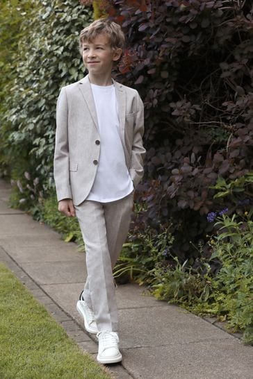Grey linen outlet suit jacket