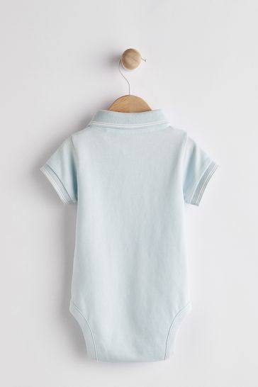 Buy Blue Baby Polo Shirt Bodysuit from Next Luxembourg