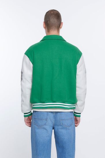 River Island varsity jacket in green