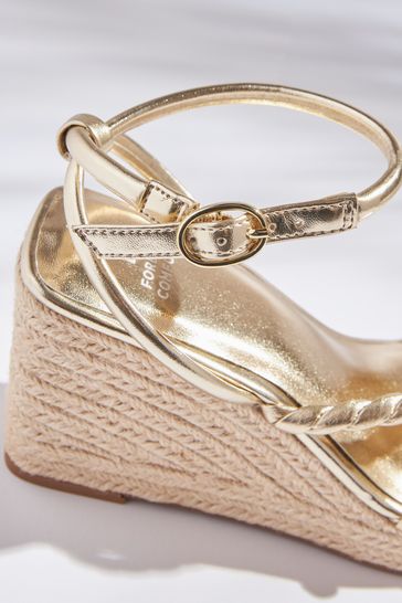 Topshop gold top wedges