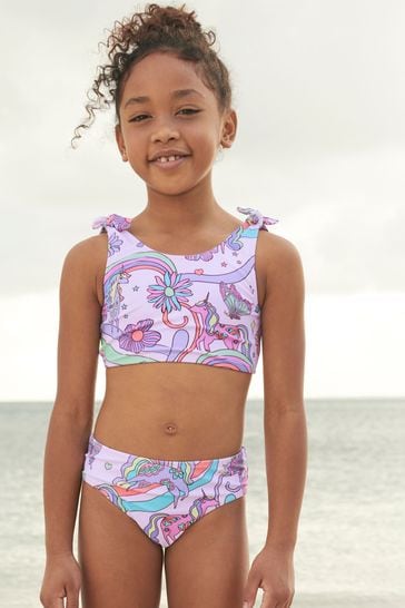 Buy Pink Purple Unicorn Tie Shoulder Tie Shoulder Bikini 3 16yrs from Next Luxembourg