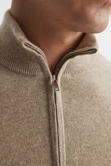 Buy Reiss Grain Royal Cashmere Slim Fit Half Zip Jumper from Next Luxembourg