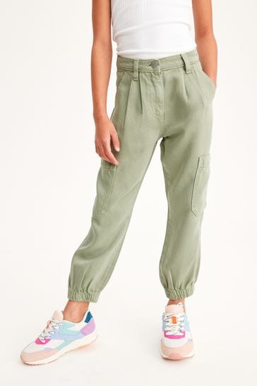 Buy Khaki Green TENCEL Cargo Trousers 3 16yrs from Next Luxembourg