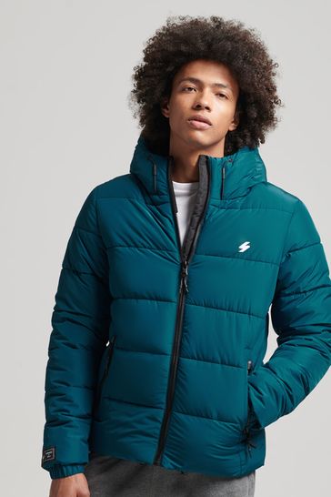 Superdry Sailor Blue Hooded Sports Puffer Jacket