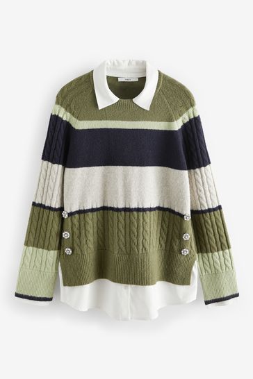 Green and white jumper hot sale