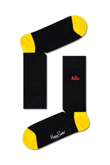 Happy Socks Black Beatles Socks