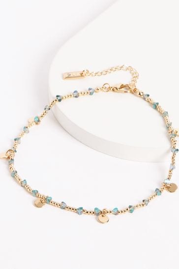 Gold Tone Coin Sparkle Anklet