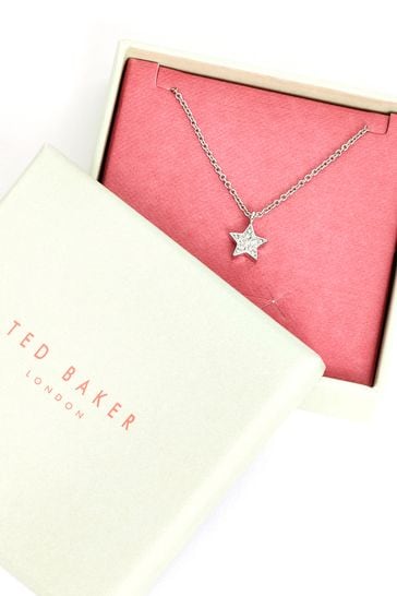 Ted Baker Silver Tone Sofiyy Pave Nano Star Pendant Necklace