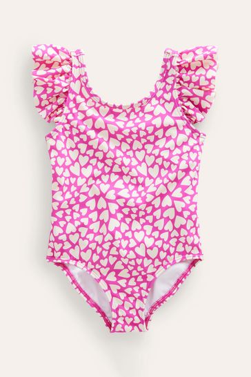 Boden Pink Flutter Sleeve Swimsuit