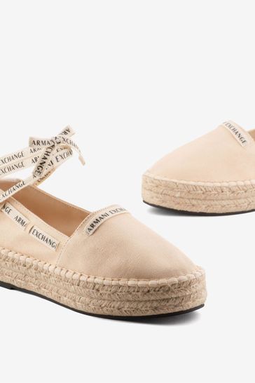 Buy Armani Exchange Strappy Logo Espadrilles from Next Luxembourg