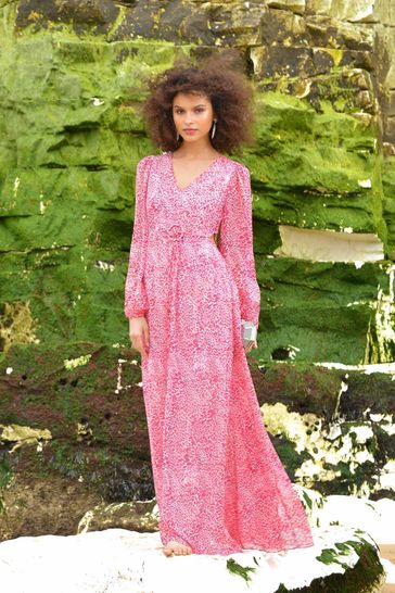 Buy Ro&Zo Pink Animal Cut Out Maxi Dress from Next Ireland