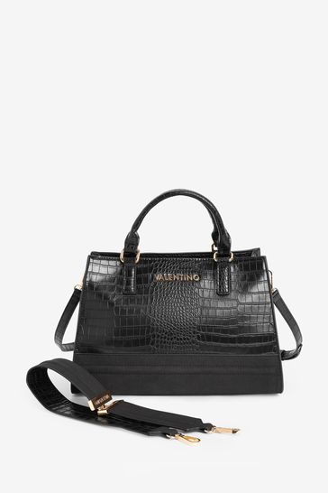 Buy Valentino Bags Black Fire Recycled Tote Croc Effect Bag from
