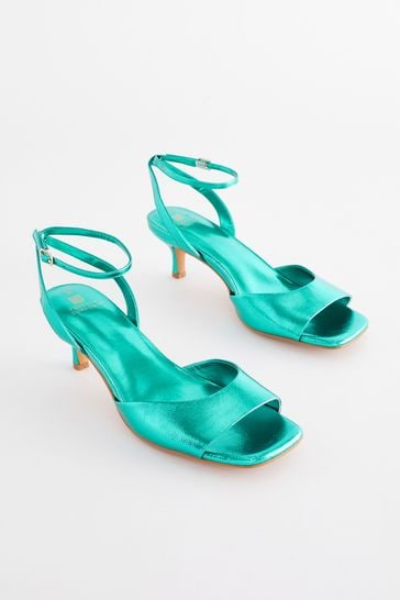 Buy Emerald Green Forever Comfort Metallic Kitten Heel Sandals