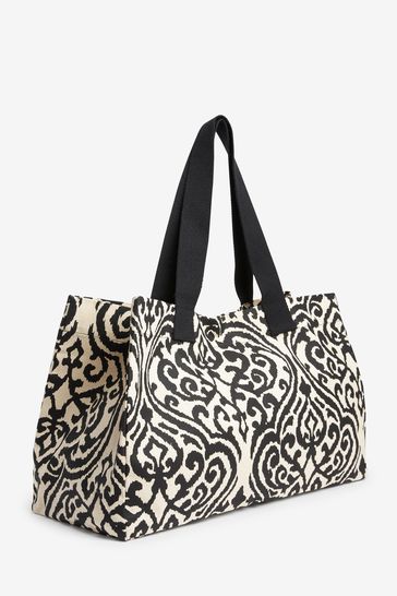 Black and white beach bag sales