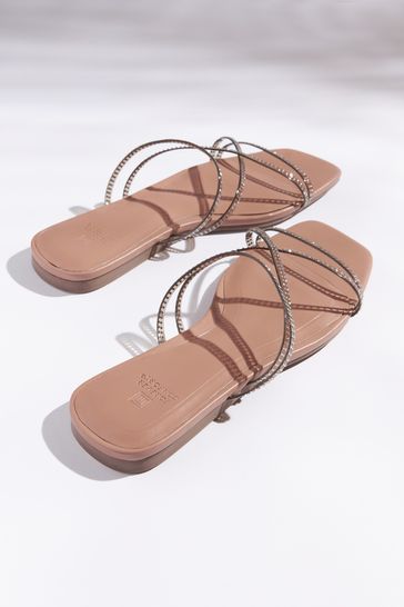 Perspex flat sandals store