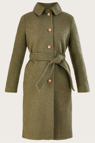 Green top boucle coat