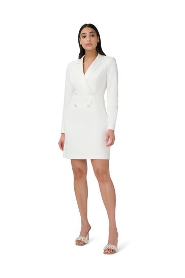 Buy Adrianna Papell Crepe Tuxedo White Sheath Dress from Next