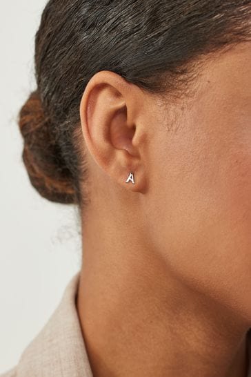 Sterling Silver Initial Earrings 2 Pack