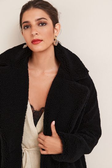 Next black teddy coat 2025