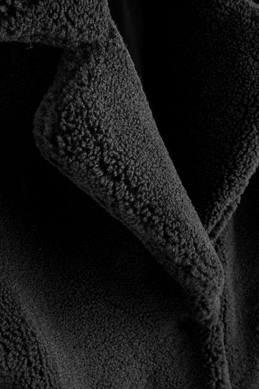 Next black teddy coat hot sale