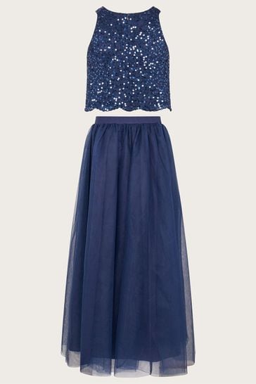 Monsoon Sequin Lace Top and Maxi Tulle Skirt Prom Set