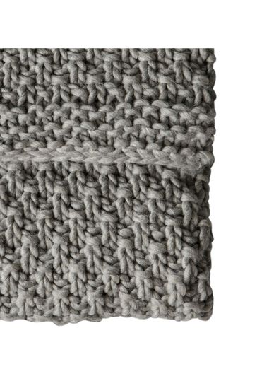 Gallery Home Grey Moss Chunky Knitted Throw