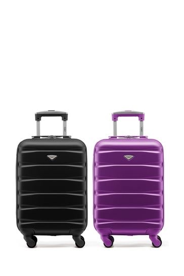 Flight Knight EasyJet Overhead 55x35x20cm Hard Shell Cabin Carry On Case Suitcase Set Of 2