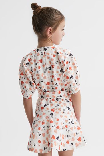 Buy Reiss Ivory Print Freeda Senior Linen Dress from Next Luxembourg
