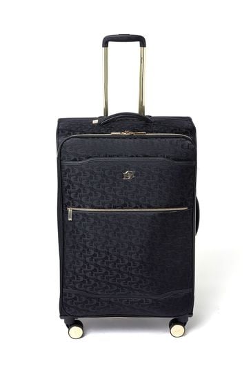 Dune London Black Oriel Monogram 78cm Large Suitcase