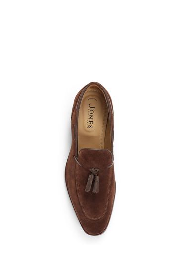 Buy Jones Bootmaker Mens Devon Black Leather Tassel Loafers from