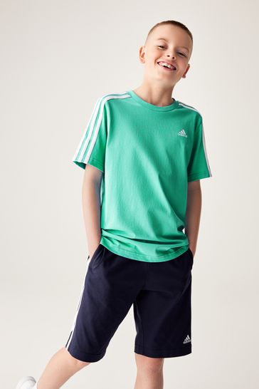 adidas Green Sportswear Essentials 3-Stripes Cotton T-Shirt