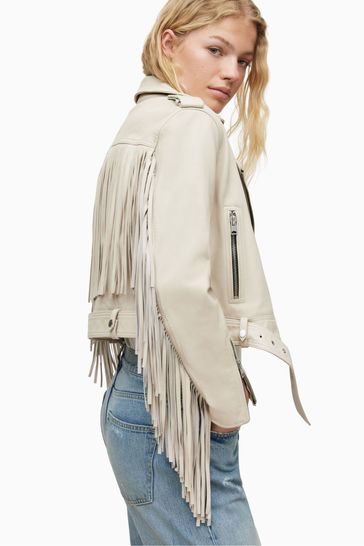 White tassel jacket store